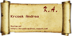 Krcsek Andrea névjegykártya