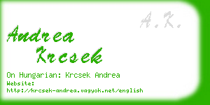 andrea krcsek business card